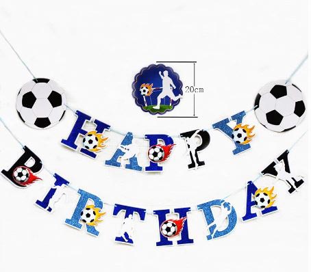 Football Blue Birthday Jointed Banner